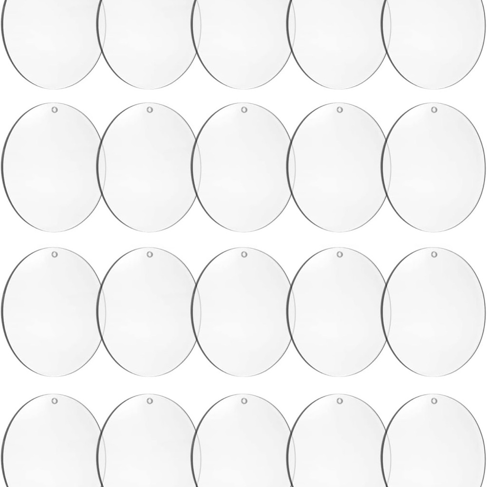 BRAND NEW 3.5” Round Clear Acrylic Blank Discs with Holes